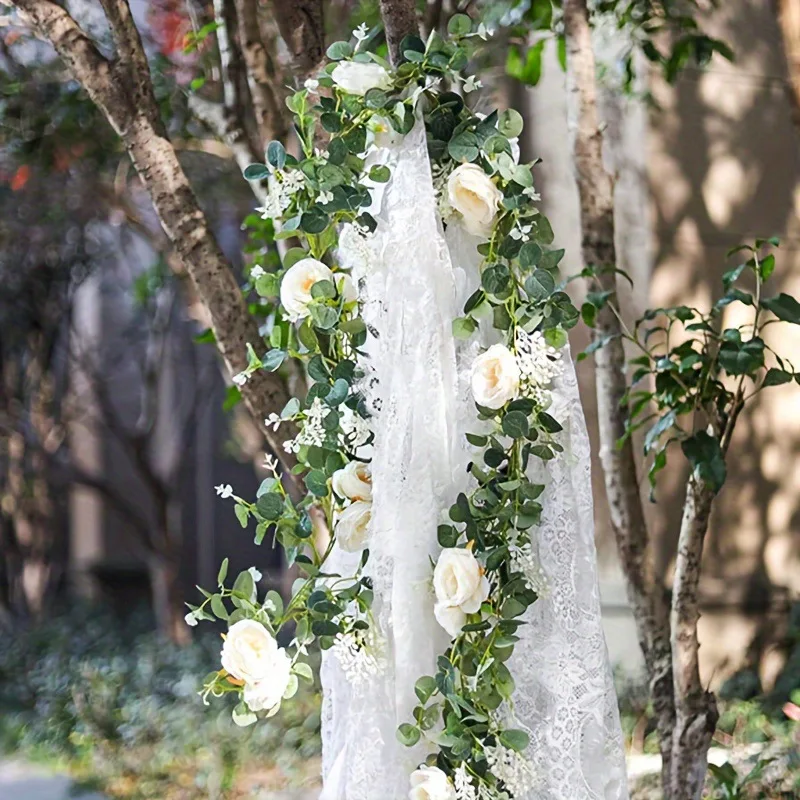 

1pcs simulation flower vine rose wedding desktop decoration staircase door decoration new garden decoration Tengman