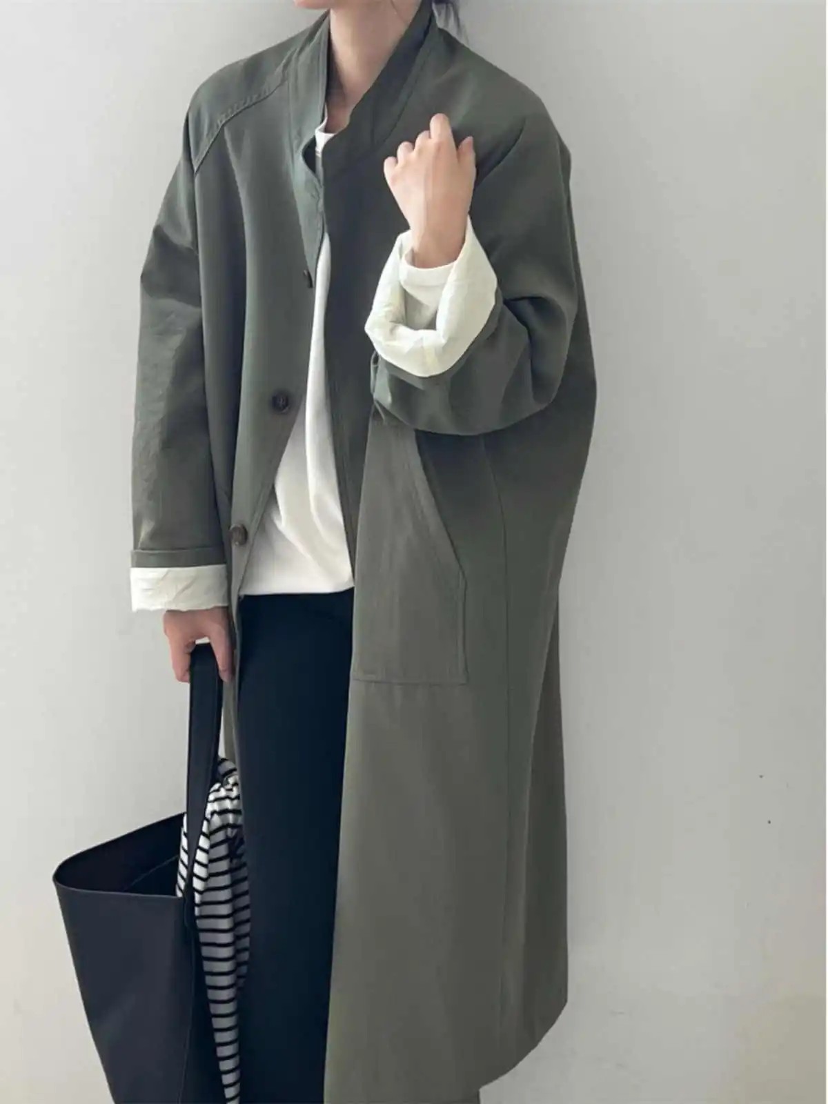 British Style Standing Collar Mid Length Trench Coat For Women In Autumn And Winter 2025, New Casual And High-End Coat