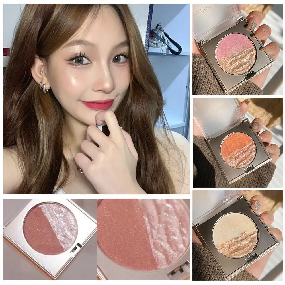 3D Embossed Highlighter Powder Palette Makeup Face Shimmer Highlight Contour High Light Illuminate Cosmetic Pallete Water L Y5E1