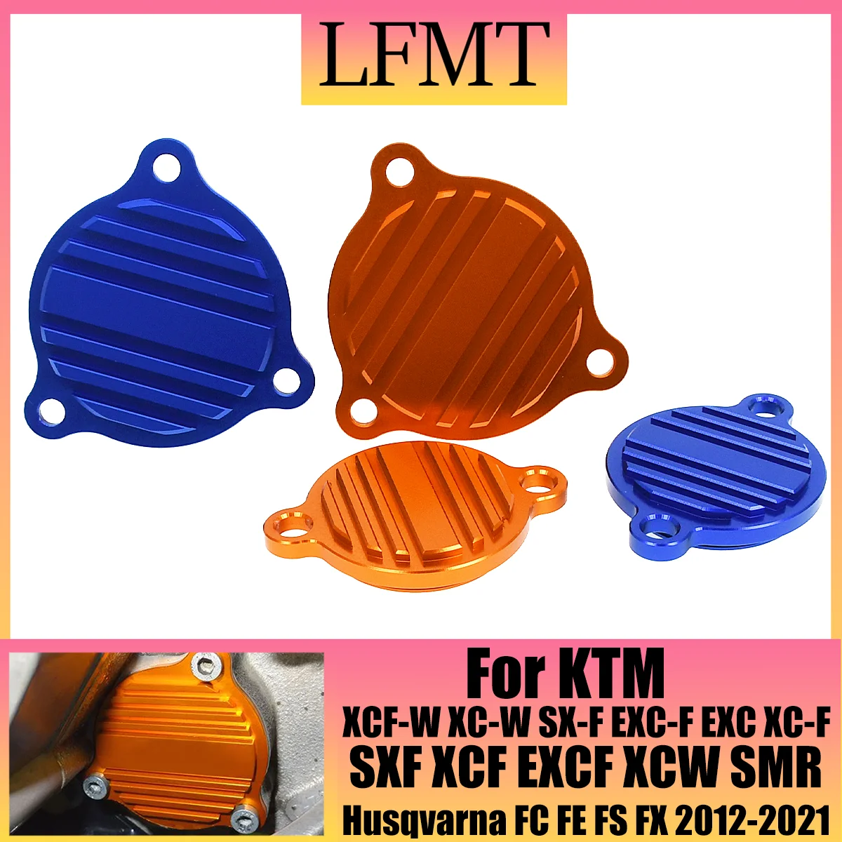 Motorcycle CNC Oil Pump Cover Guard Cap and Oil Filter Cover Cap For KTM SXF XCF XCW 2009-2020 2021EXC EXCF 250 350 450 500 530