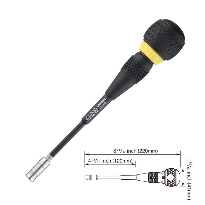 

Ratchet Grip Screwdriver Set Japan Tools No.2200MBHC Strong Magnetic Hardening Multifunctional Fast Screwdriver