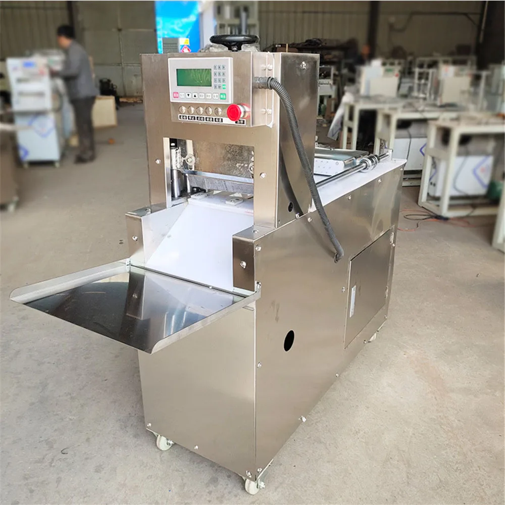 Máquina de corte de carne congelada automática cortador de carne salsicha bacon carne de carneiro máquina de corte