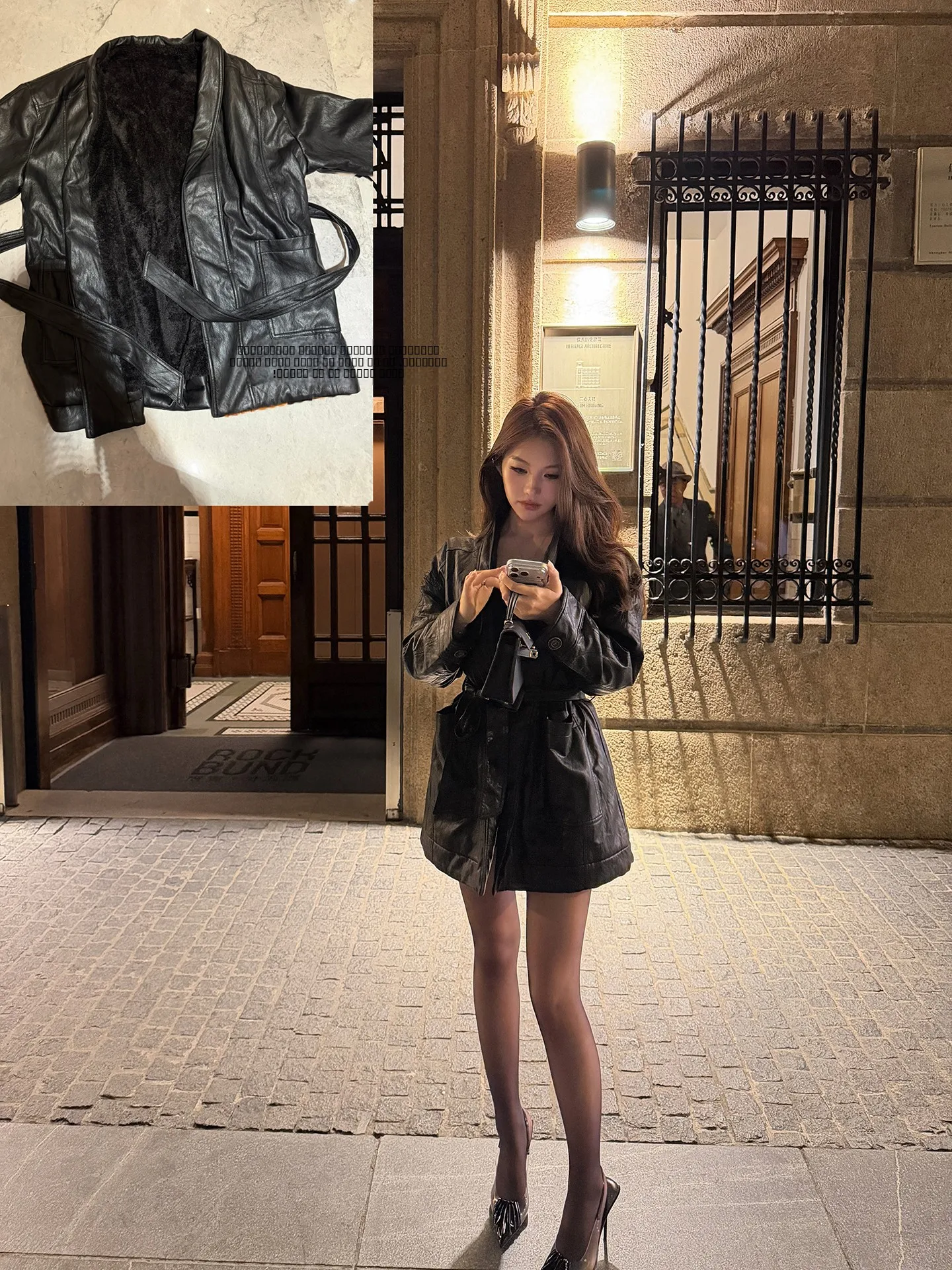 

Cool Girl Thiened Autumn Winter Batobe Belted Leather Jaet Women's Faionable Casual Sle Long Sve Zipper Coat