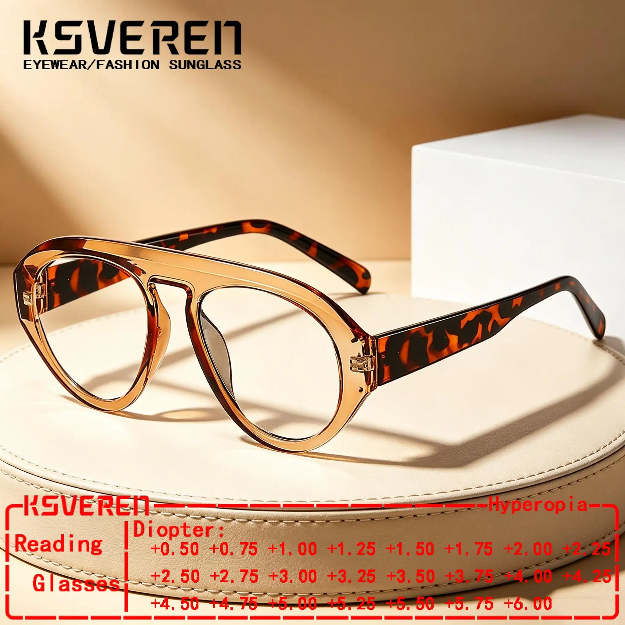 Vintage Piloten-Lesebrille mit Blaulichtfilter, Dioptrien +0,5 bis +6,0, für Damen und Herren, optische Gleitsichtbrille