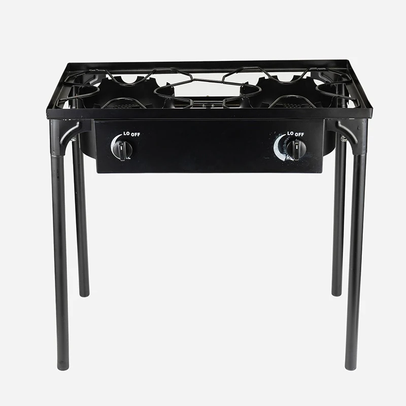 Dubbele Kop Hogedruk Outdoor Gasfornuis 20psi Drukverlagende Klep Buiten Kachel Energiebesparing Gasfornuis Vloeibaar