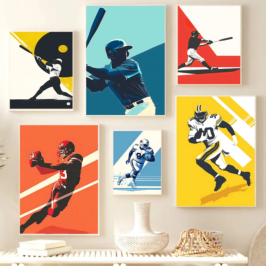 Modern Sports Abstract Posters Classic Football Basketball Minimalism Prints Canvas Wall Art Pictures Home Living Room Decor