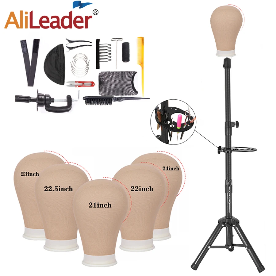 125Cm Adjustable Canvas Wig Head Stand  Stronger  Mannequin Head Stand Wig Tripod  For Making Wig  Salon Hairdressing Head Stand