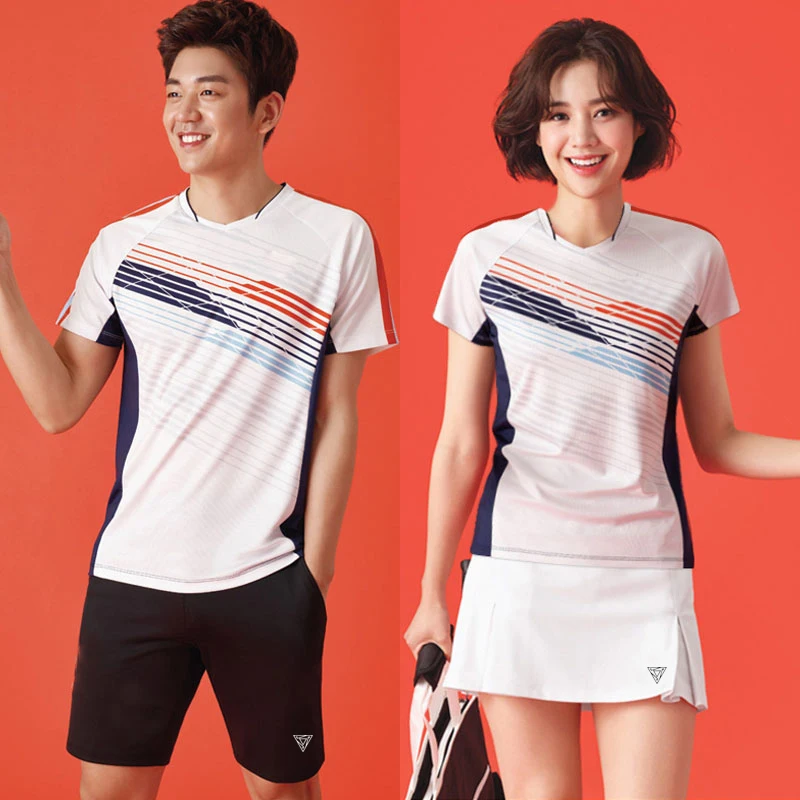 new Korean badminton uniforms for men and women set of summer short-sleeved trousers and skirts sports training competition