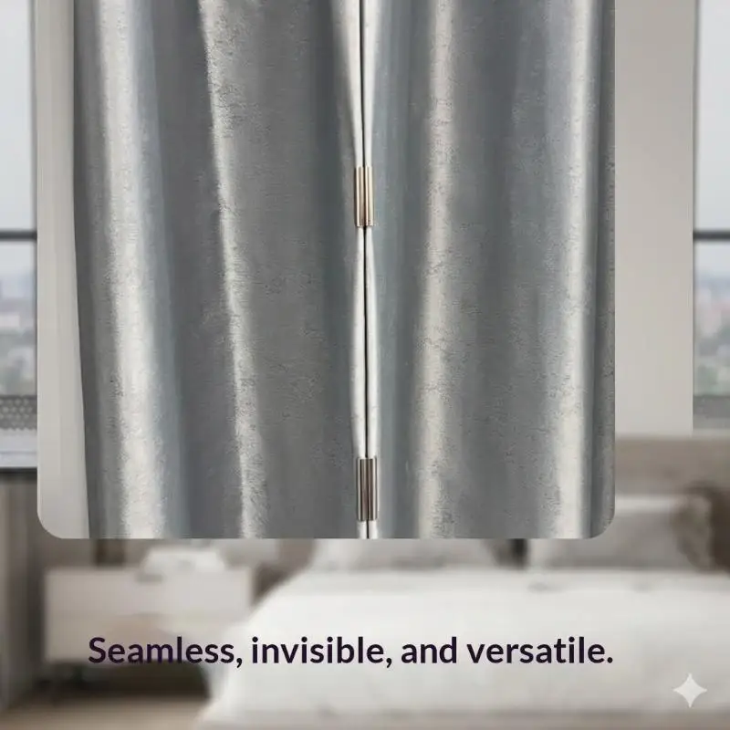 New 2 Pair Strong Magnetic Curtain Clips Nail Free Blackout Closure Clips Keep Curtain Closed Prevent Light Leaking For Bedroom