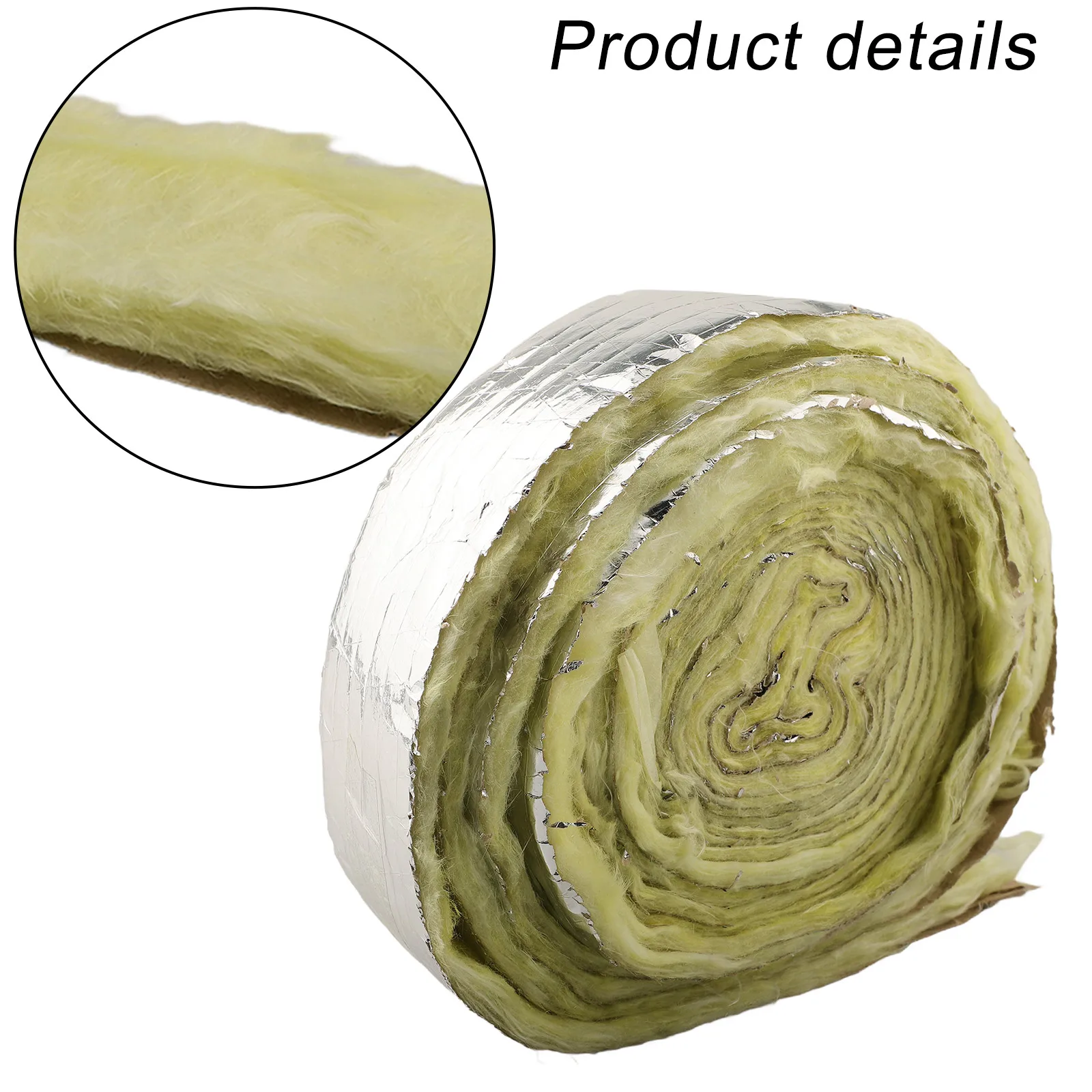 1 Roll 32.8 Feet Foiled Back Fiberglass Pipe Insulation Wrap For Outdoor Indoor Pipe For Plumbing HVAC And Mechanical Systems