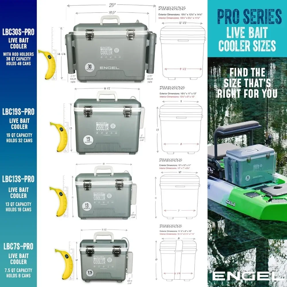 Portable ENGEL Live Bait Pro Well with Lithium-Ion Rechargeable Aerator