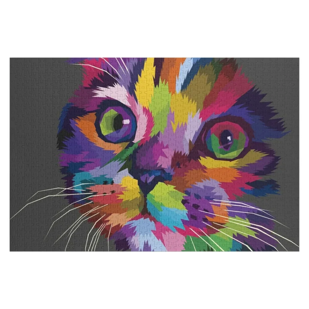 Colorful Cat Jigsaw Puzzle Photo Personalized Gifts Personalised Jigsaw Photo Custom Custom Gifts Puzzle