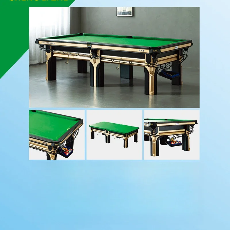 Designated Chinese Black Eight Billiards Room for Middle Youth Competition Commercial Household Standard Adult Billiards Table