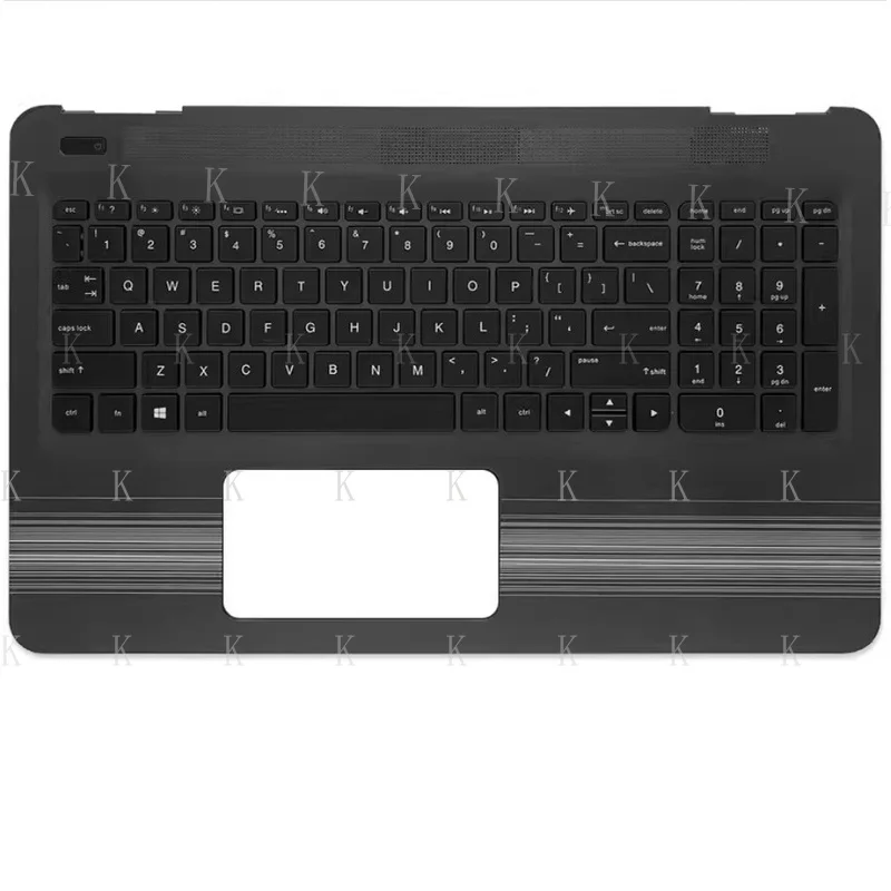 C  FOR HP Pavilion 15-AU TPN-Q172 Q175 Palmrest Cover Keyboard No Backlit Silver Stripe
