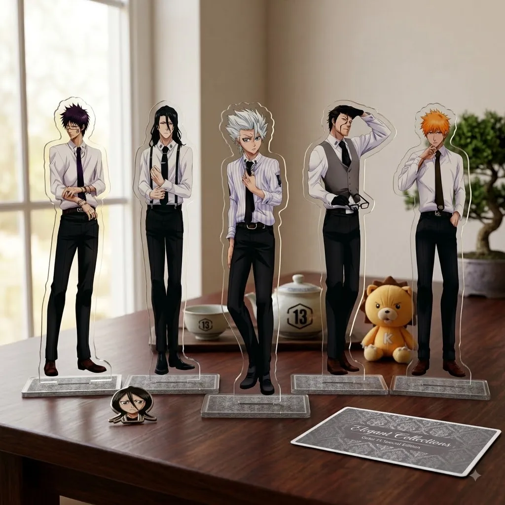 15cm Anime Bleach Acrylic Stand Sousuke Aizen Figure Desktop Decoration Collectible Ornament Character Model Gift Keychain