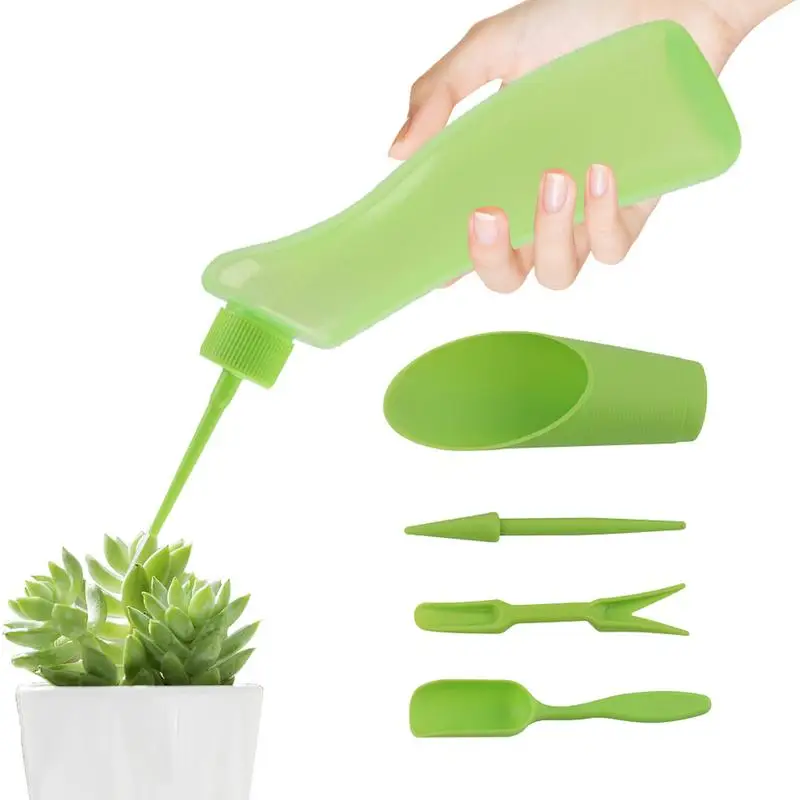 Succulent Squeeze Watering Bottle Houseplant Watering Can For Succulent 500ml 5X Set Flower Watering Can Pointed Mouth Curved