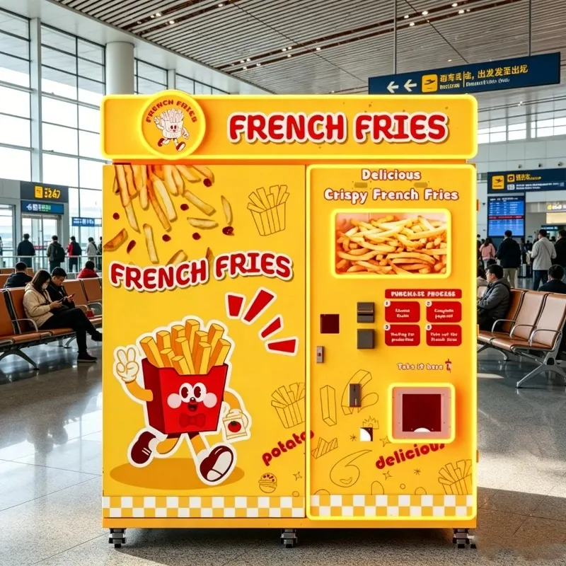 Smart Automatic French Fries Vending Machine Self Service Potato Fries Kiosk with Touch Screen Digital Payment QR Code System
