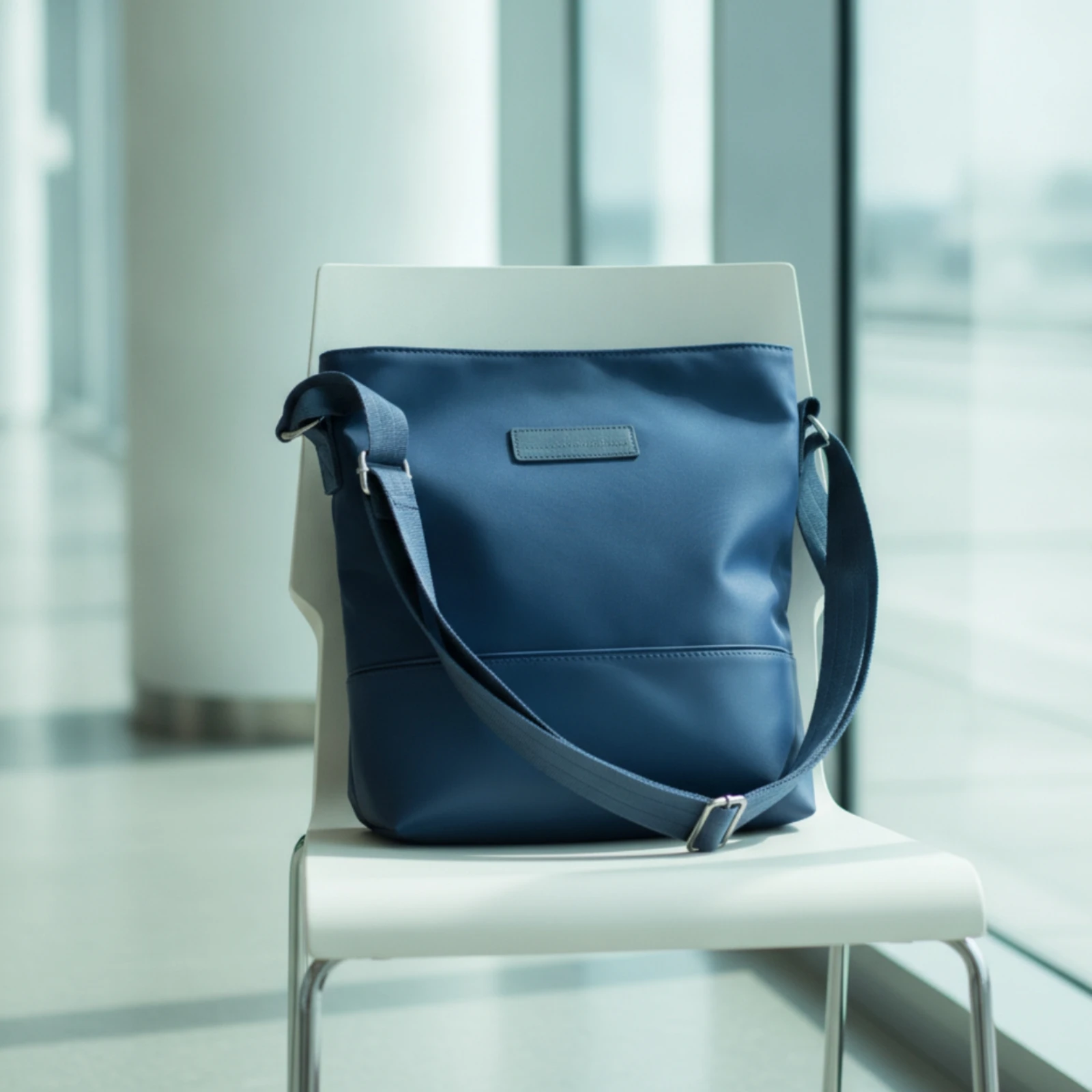 Medium Crossbody Bag with Interior Pocket Sturdy Rectangular Shoulder Bag with Zippered Closure Minimalist Casual