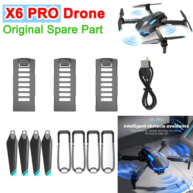 X6 PRO RC Drone Original Spare Part Battery / USB Charger Cable / Propeller Maple Leaf Blade / Motor Arm X6PRO Accessory