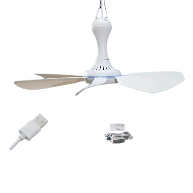 BEAU-Camping Fan, Portable Mini Ceiling Fan, USB Tent Fan For Outdoor Camping