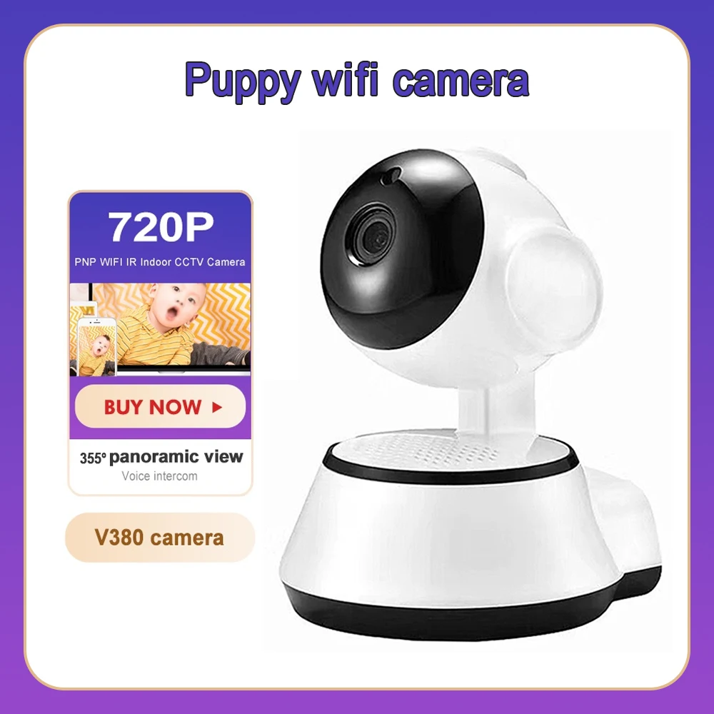 

WiFi Mini Camera HD Auto Tracking Night Vision Infrared Baby Monitor Two-way Audio Smart Home Surveillance V380 Pro CCTV Camera