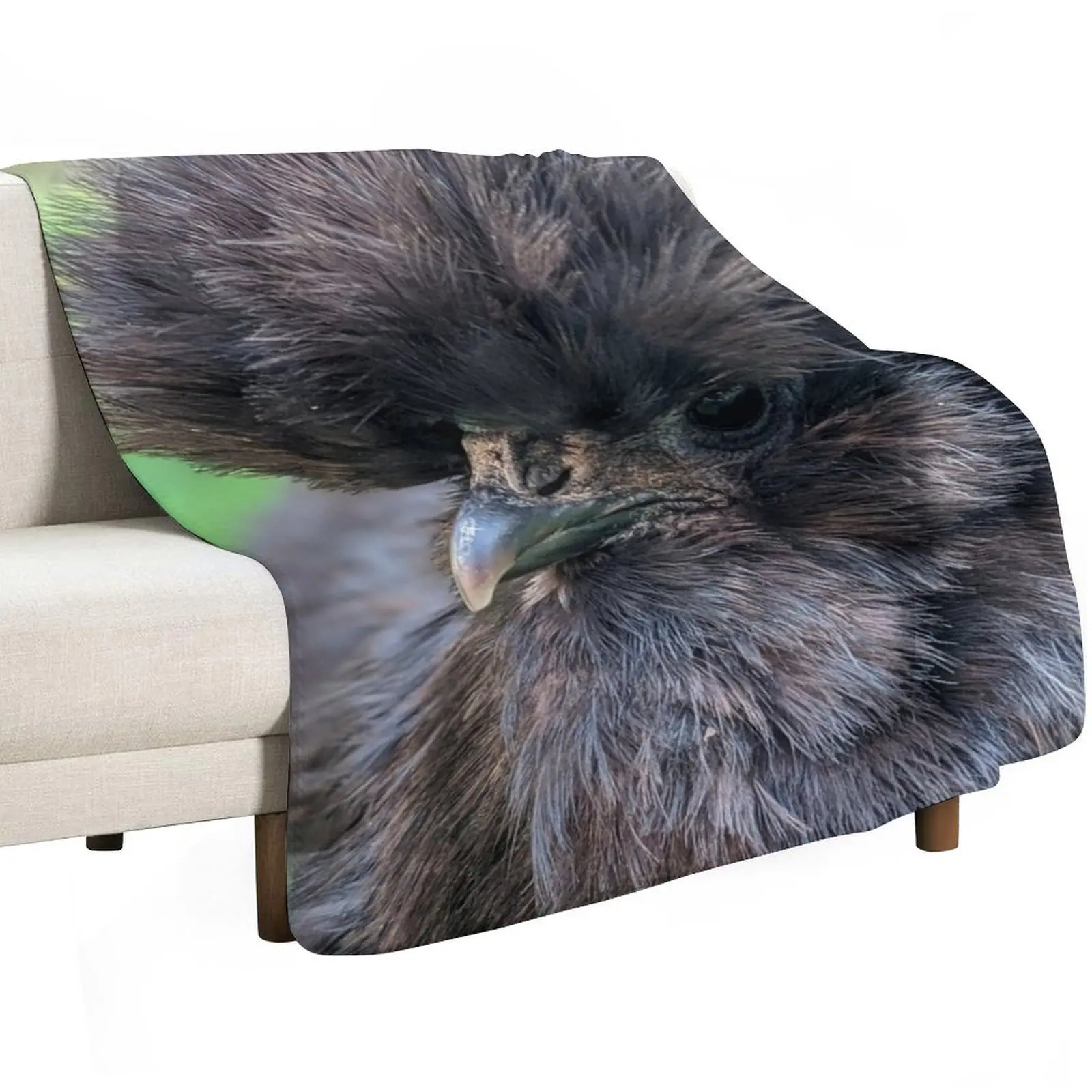 Black Silkie Chicken, Cute Silkie Close Up Throw Blanket Vintage Nap warm for winter sofa bed Sofas anime Blankets