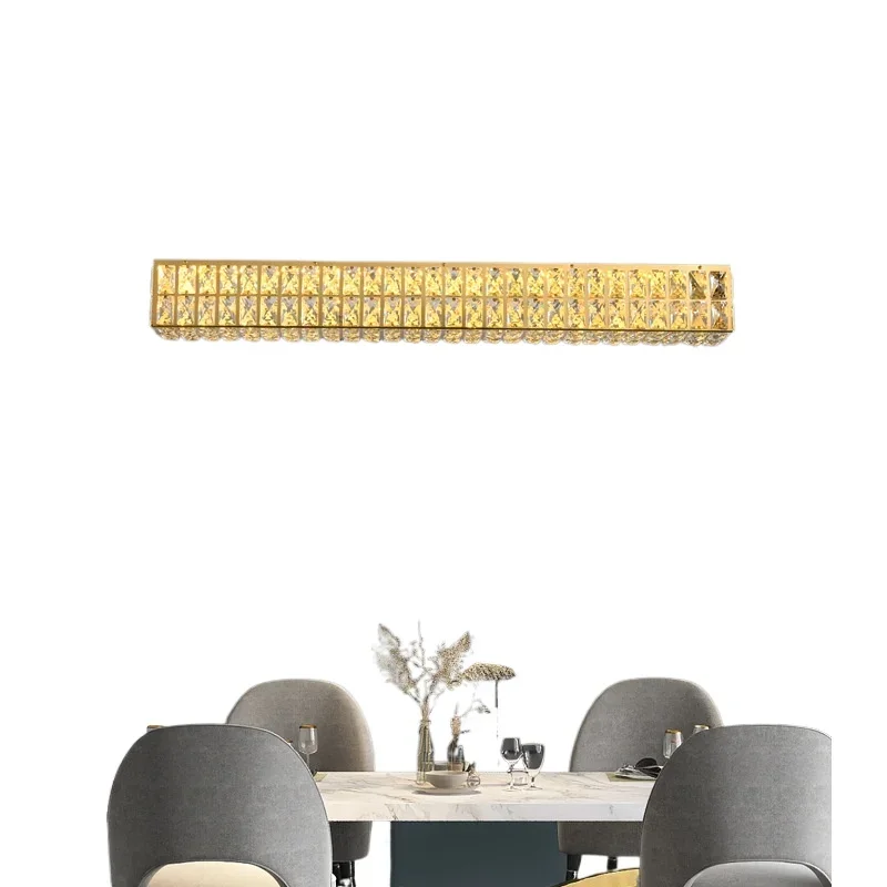 

Restaurant lamp chandelier crystal light luxury post-modern simple dining room dining table bar counter long