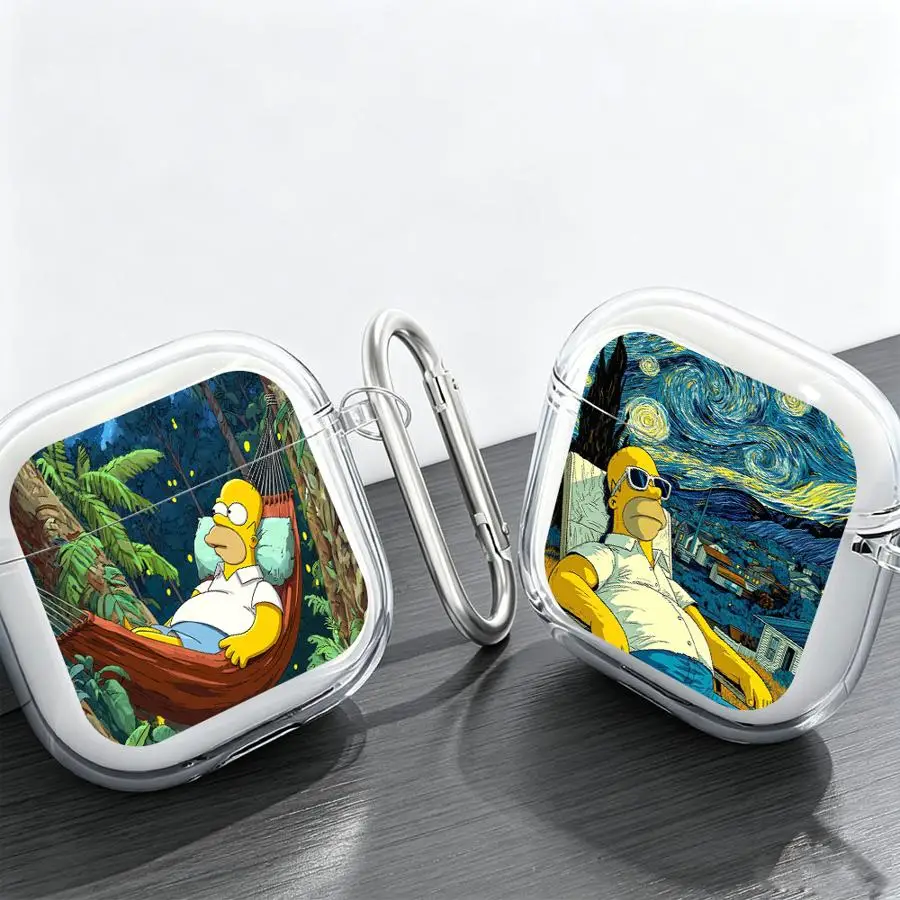Case For Airpods 5 4 Pro2 3 Pro 1 2 Pro3 Clear Earphone Cases Cover Skeleton S-Simpsons