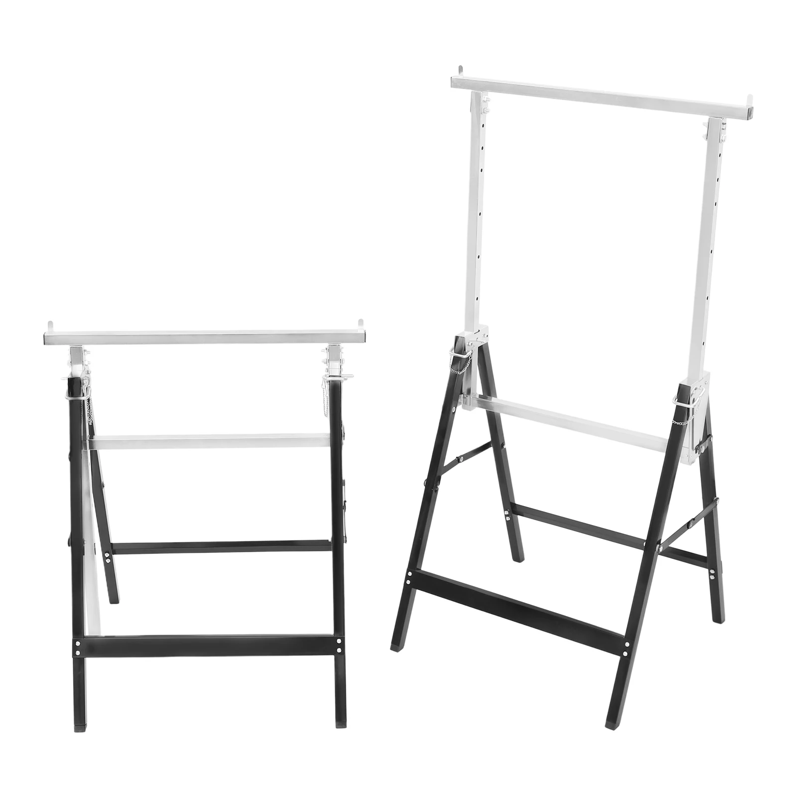 2 قطعة منشار بارتفاع قابل للتعديل | عربة معدنية قابلة للطي لأعمال النجارة | ارتفاع 79-130 سم، تحميل 100 كجم #2