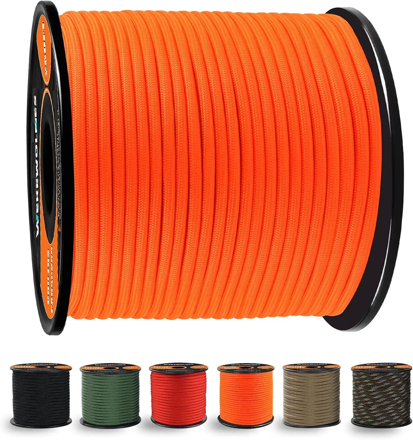 

650lb Paracord Rope 9 Strand Type III 100ft 200ft Spool for Camping Survival