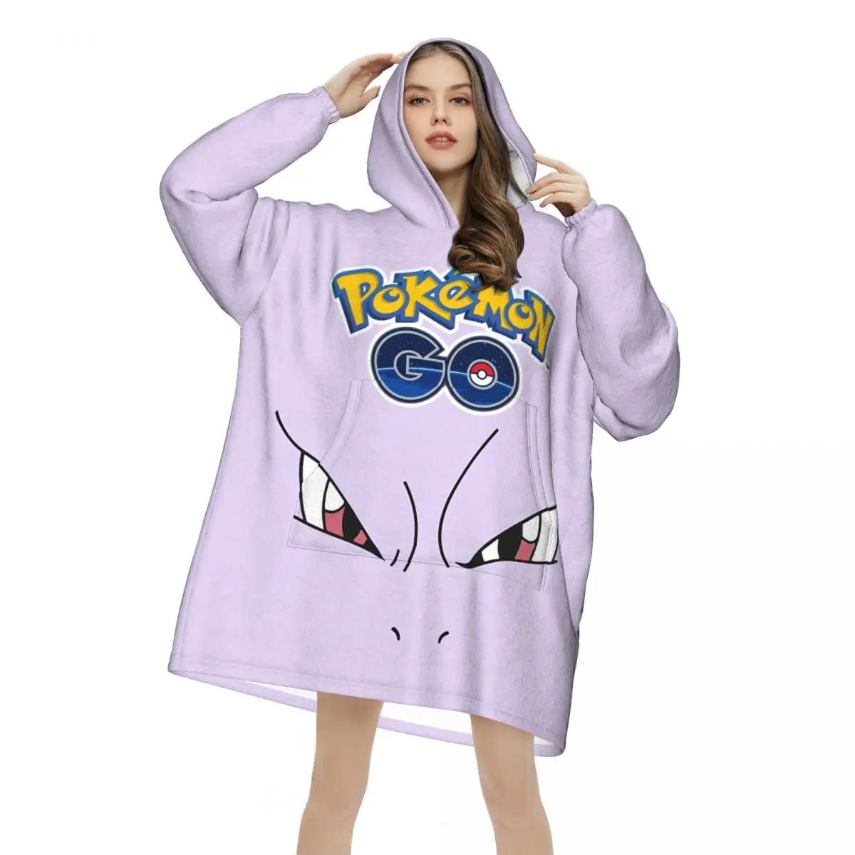 Pokemoned Pikachus Coperta con cappuccio Coperta indossabile Grande con tasca Sacco a pelo caldo Tutina morbida e accogliente