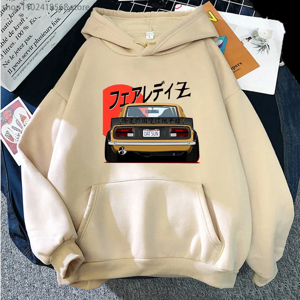 JDM Sweatshirt Art Print Initial D Hoodies Men Japanese Style Retro Car 90s Winter EU Size Tops Casual Long Sleeve Clothes Women