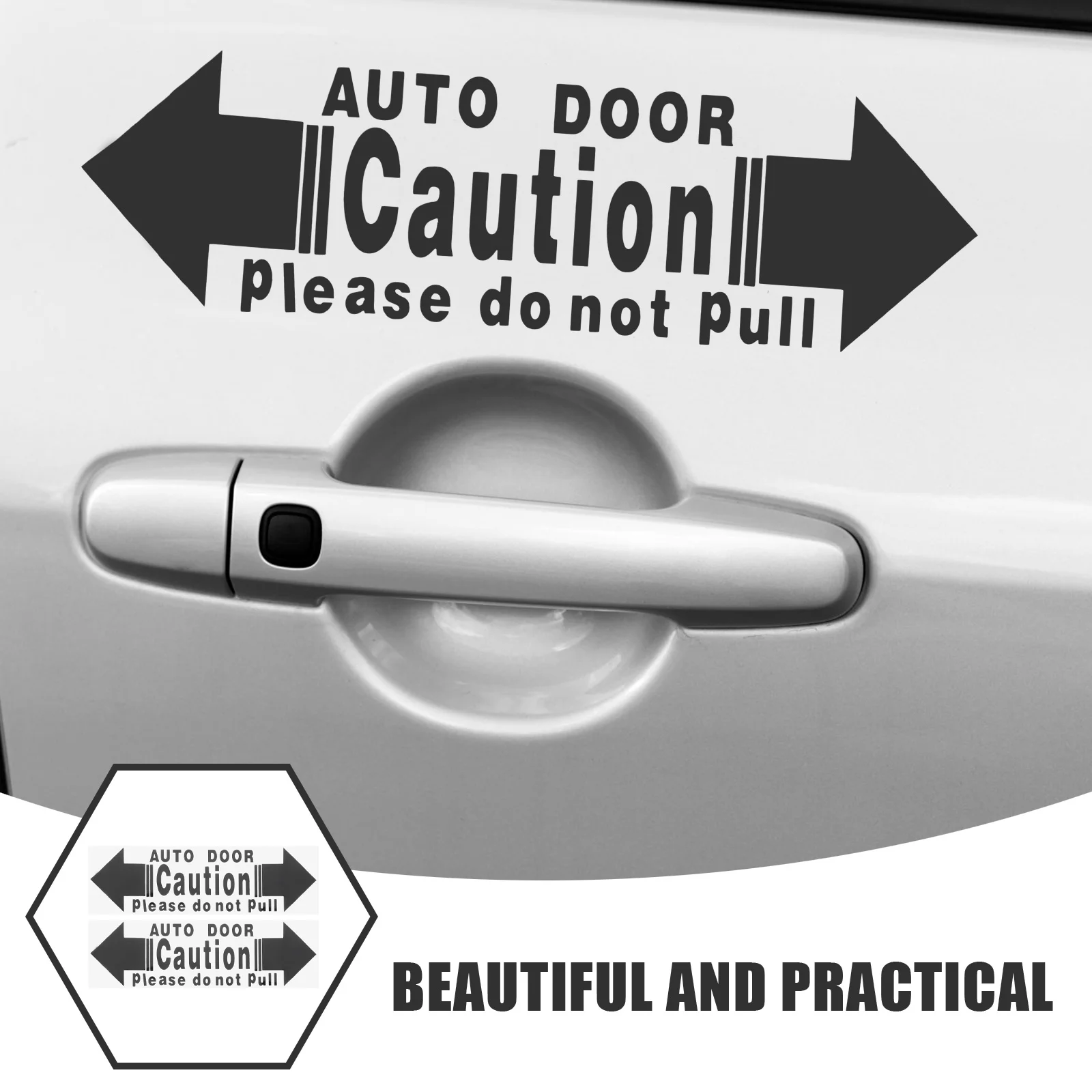 

2Pcs Car Door Open Warning Stickers Safety Decals Peel Stick Protective Car Door Handle Damage Reminder Stickers