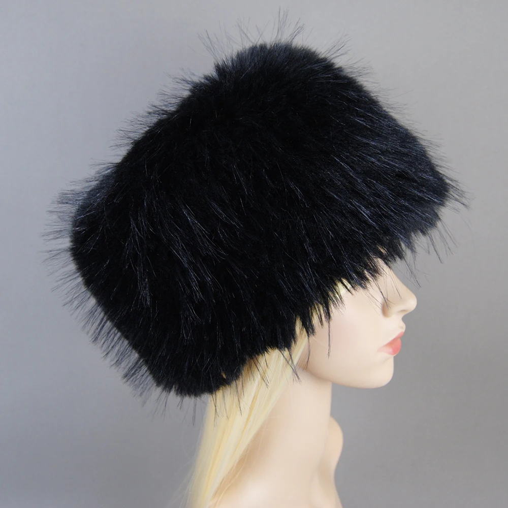 2023 New Fall Winter Women\'s False Raccoon Fur Cap Russian False Fur Hats Dome Fashion Thick Downy windshield Mongolian Fur Hat