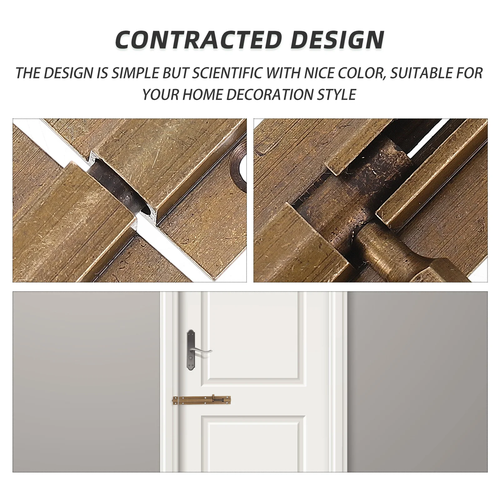 

Bronze Door Latch Heavy Duty Sliding Lock For Wooden Door Security Copper Barrel Bolt Keyless Entry