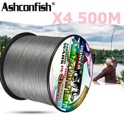 Ashconfish 500M Multicolour PE Braided Wire Cord 4 Strands Multifilament Carp Japanese Fishing Line Pesca 6-100lb Saltwater Line