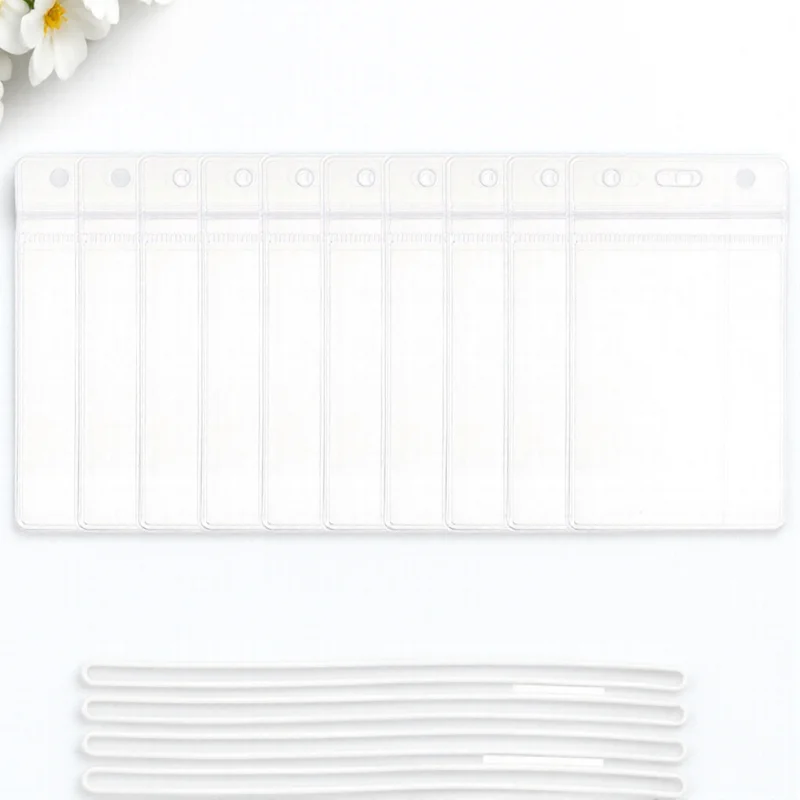 

10pcs Luggage Tag Pvc Holder Clear Waterproof Strap Reusable For Suitcase Bag Id Badge Protection Durable Design