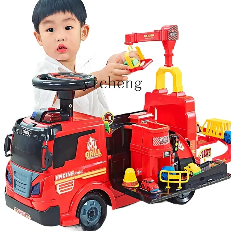 Tqh Fire Truck Toy Car Children Can Sit Boy Child Birthday Gift Baby Boy Excavator