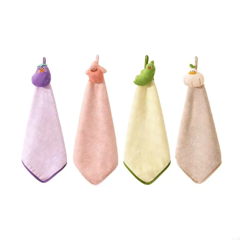E1PD Funny Kids Hand Towels Soft Absorbent Corals Velvets Quick Drying Towels for Kitchen and Bathroom 2025 New Dropping