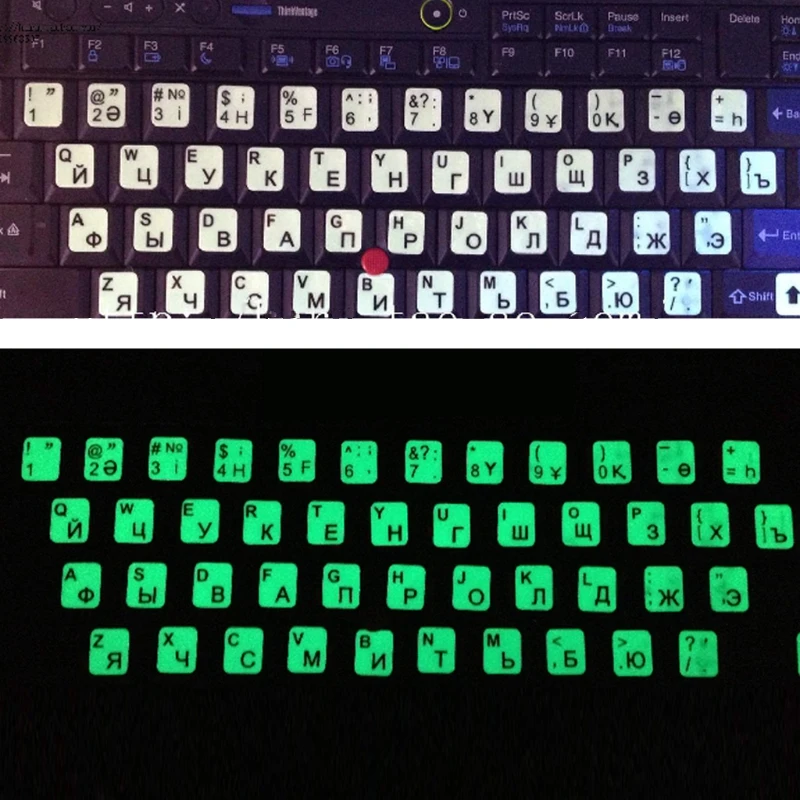 Russian Luminous Keyboard Stickers with Letters for Any Laptop Letters Keyboard Dropship