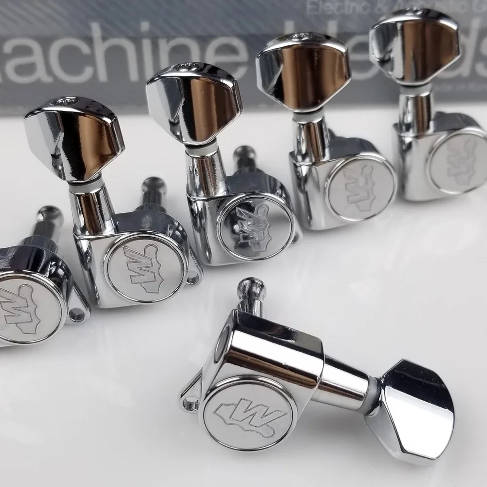 Wilkinson WJN-07 Electric Guitar Machine Heads Tuners for Chrome Silver Tuning Pegs ( With packaging )