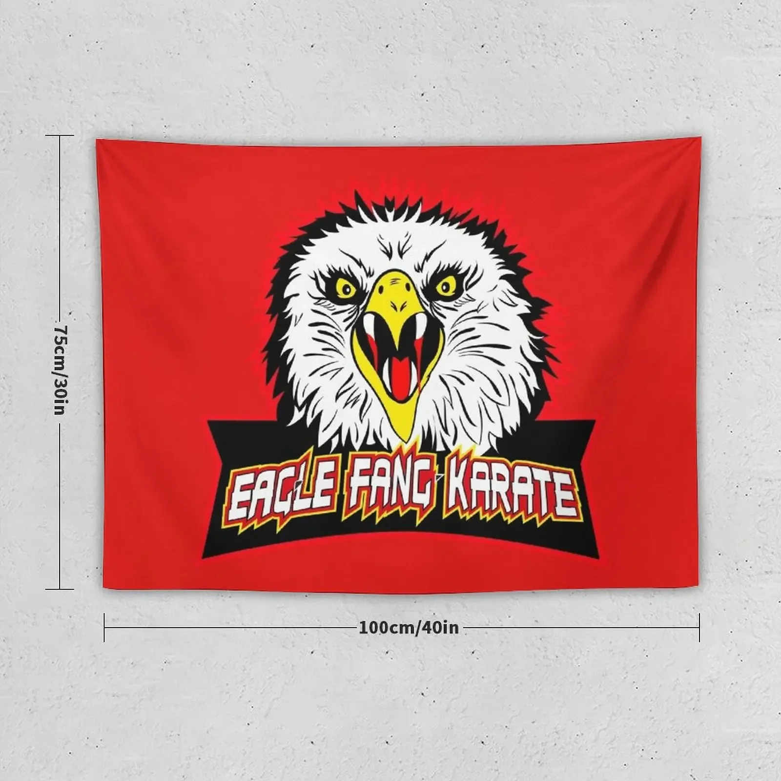 (RED) Original Badass Eagle Fang Karate dojo logo (symbol martial art 80s) Tapestry Funny Decoration Home Tapestry