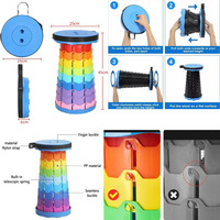 2025 Hot Portable Folding Telescopic Stool Lightweight Plastic Subway. Queuing Chair and Outdoor Camping Fishing with Carry Bag