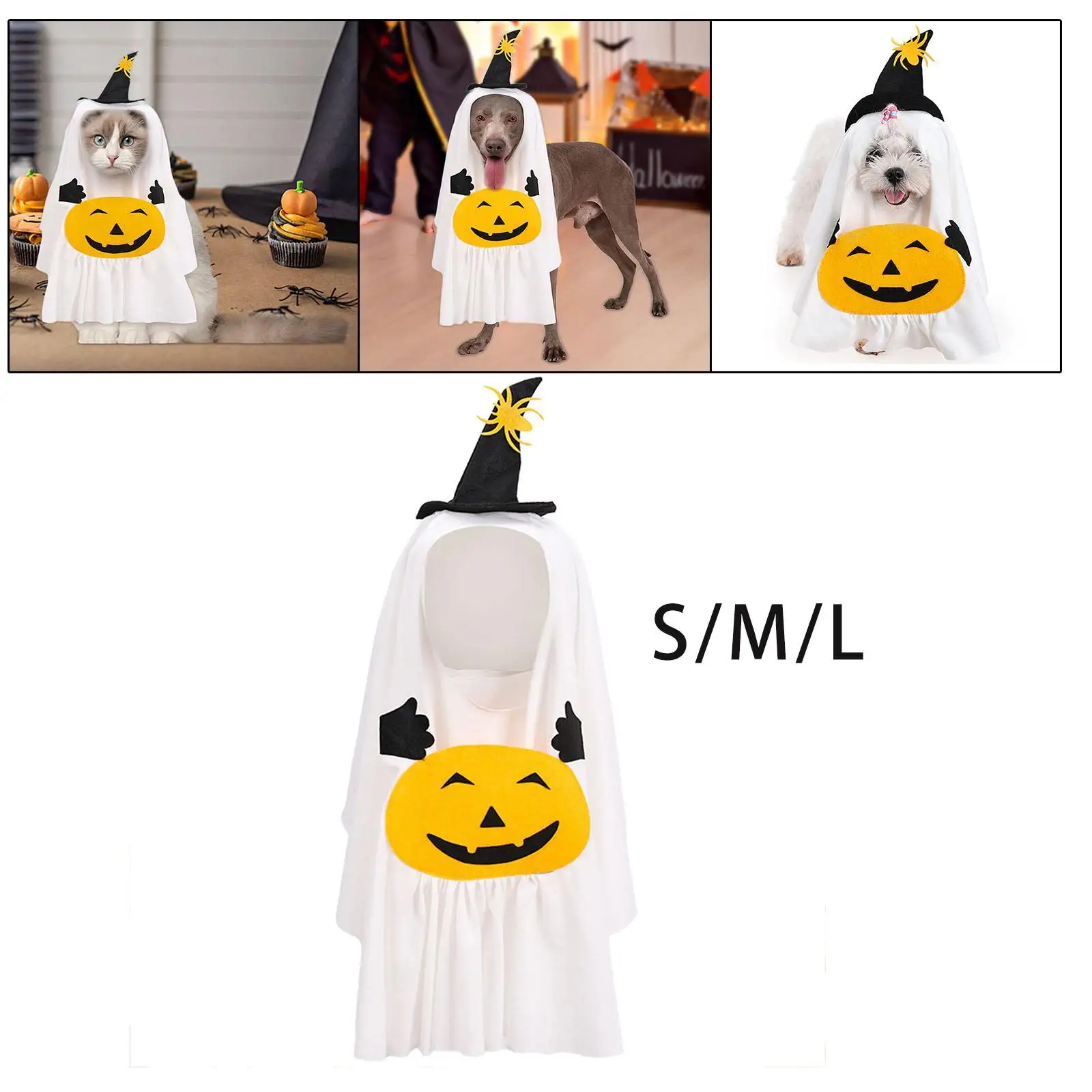 Halloween Ghost Dog Costume Funny Cosplay for Festival Holiday Accessories