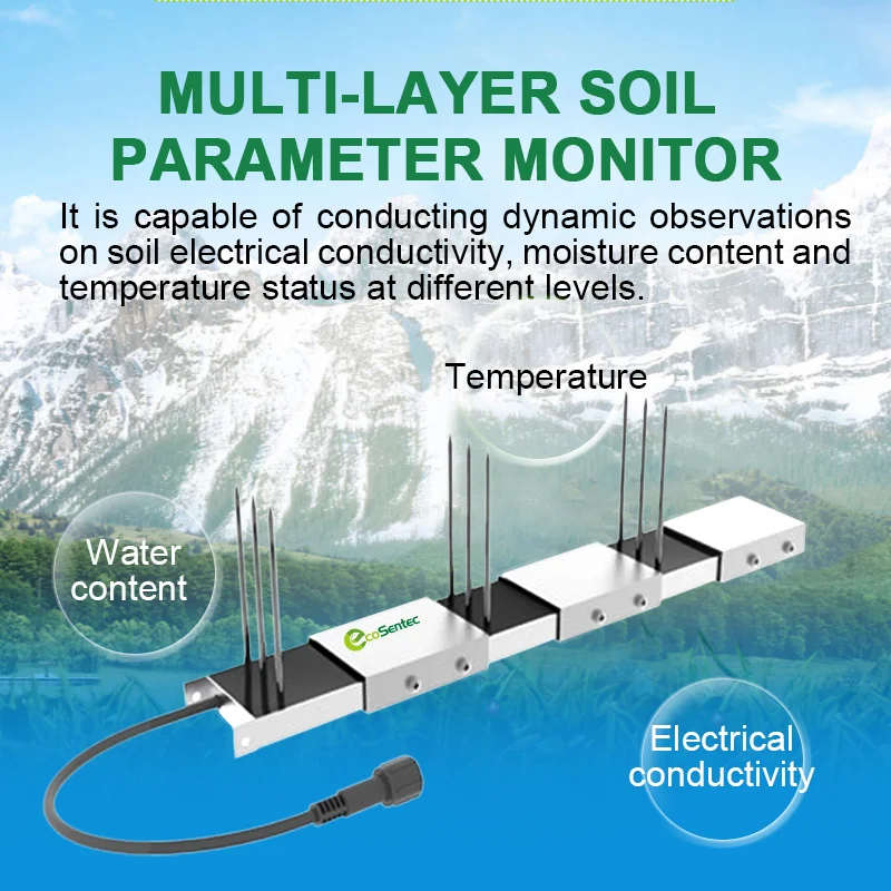 ES-S2255 Multi Layer Soil Temperature Moisture EC Sensor Monitor for Farm Greenhouse Irrigation System for Agriculture