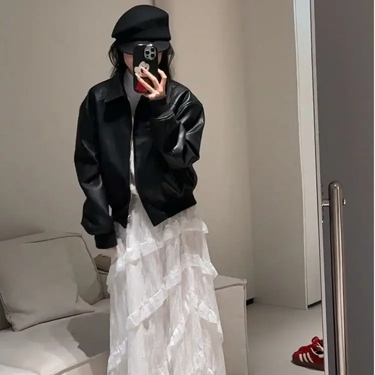 

Весенние женские куртки на кнопках, украшенные меховой подкладкой для девочек, цветные блоки, большие размеры, широкая застежка, геометрический цвет, милые манжеты