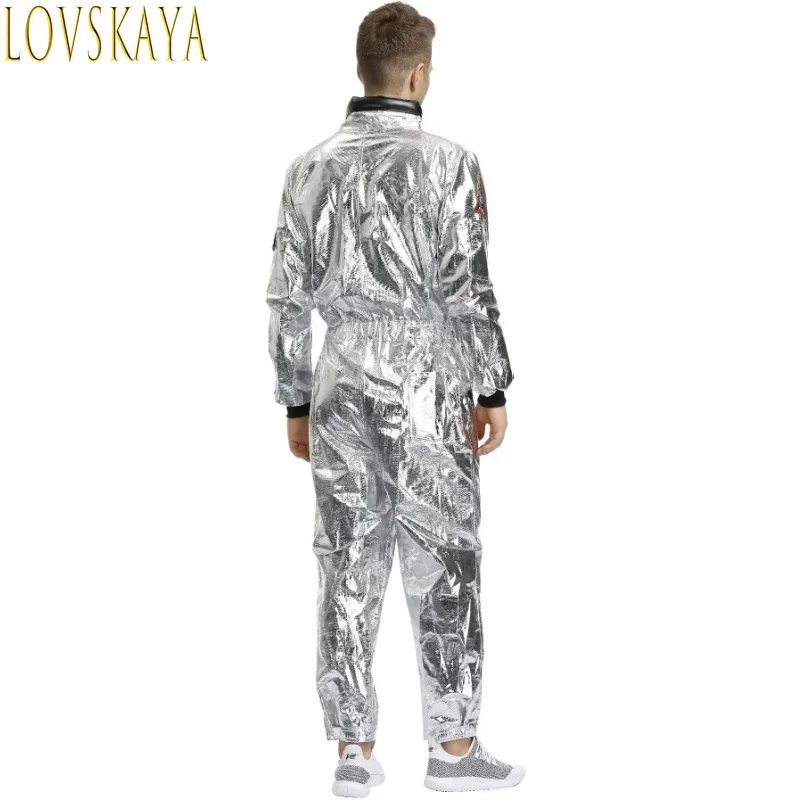 Halloween Adult and children's Silver Astronaut uomini e donne Space Suits Family Gathering Dress regalo di compleanno