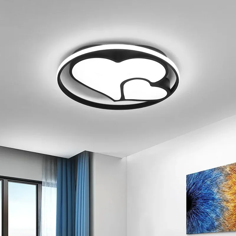 

Modern LED Ceiling Lights Round Black Bedroom Lamps for Children Study Room Dining Room Remote Control Surface Mount Lights