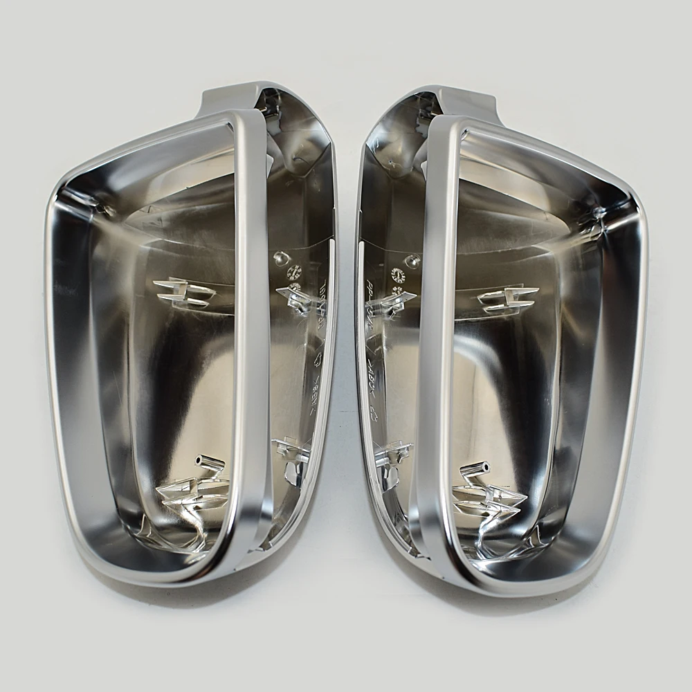 1Pair Car Wing Mirror Caps Matt Chrome Mirror Cover Rearview Side Mirror Cap S Line for Audi A4 S4 B6 B7 A6 C6