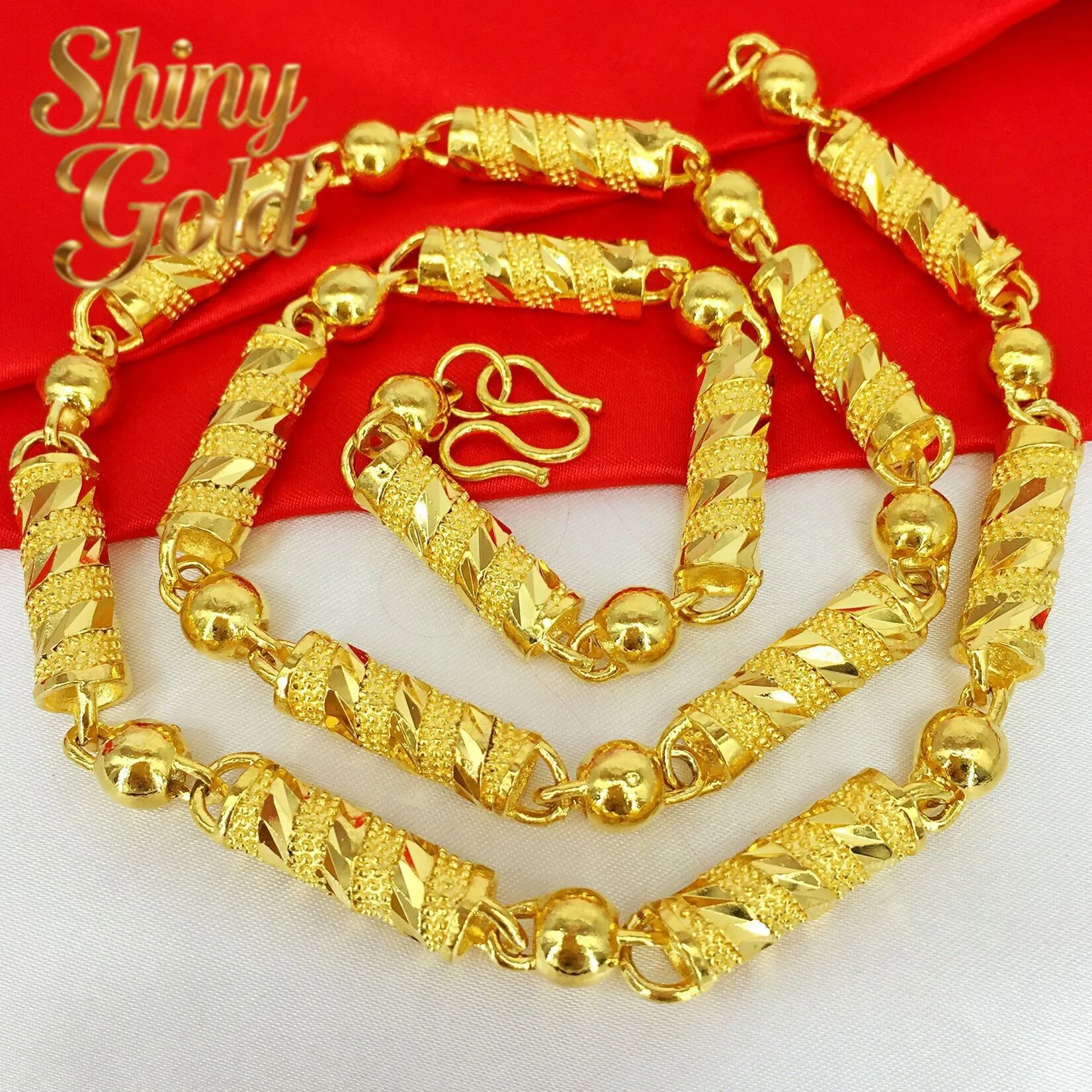 

Мужское ожерелье ShinyGold из 24-каратного золота AU999, полое цилиндрическое | Магнитный съемный кулон с надписями, эффектный, для банкетов